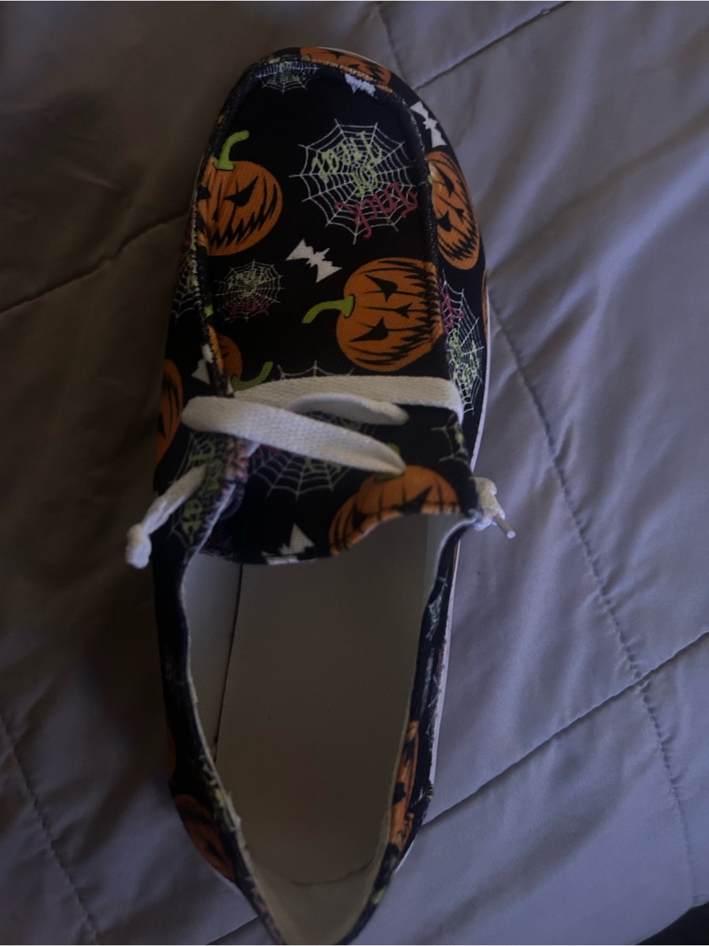 Women’s spooky Halloween Pumpkin Slip-On Loafer Flats